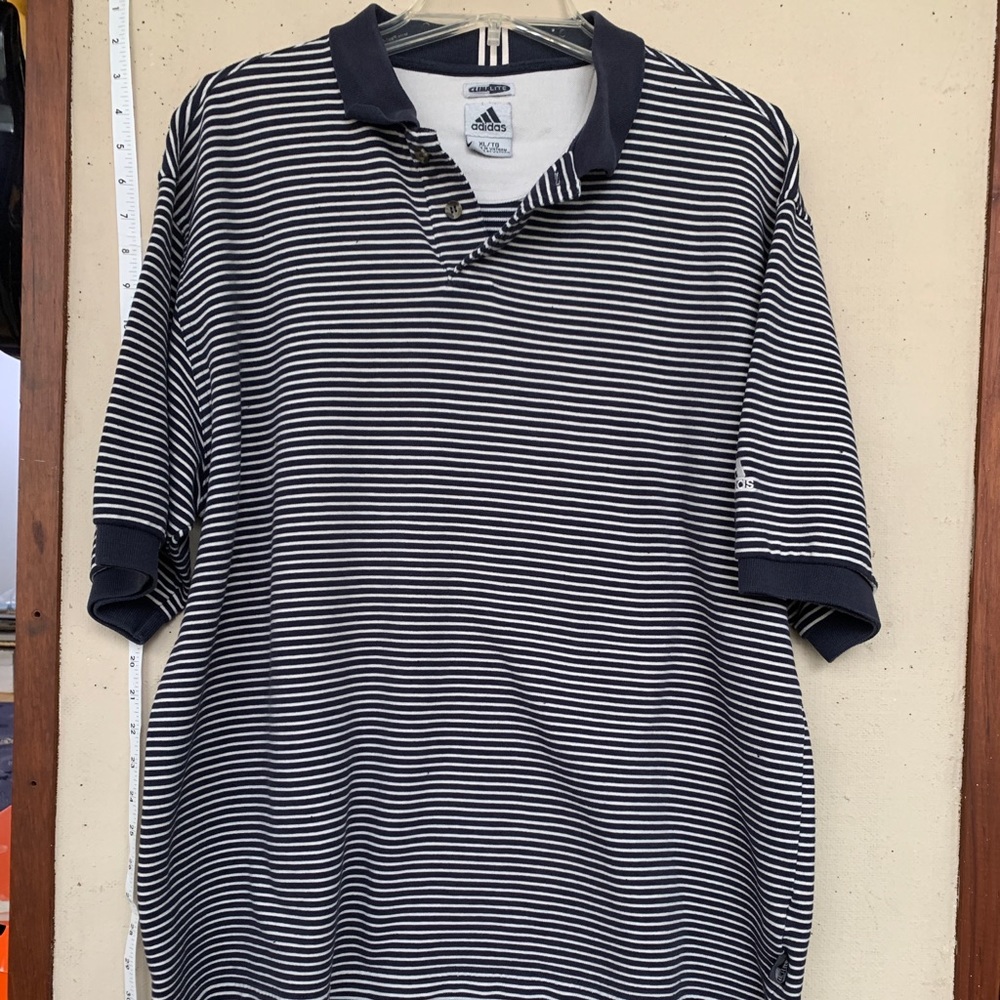 ADIDAS GOLF MENS CLIMATE STRIPED CUFF SPORT SHIRT